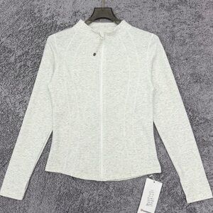 Lululemon Athletica Light Gray Long Sleeve Zip-Up Top